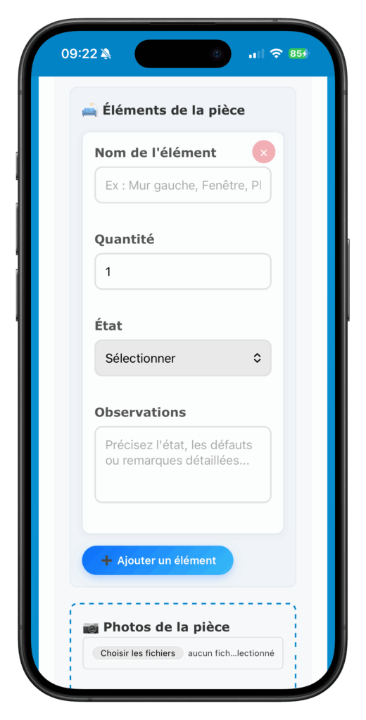 APPLICATION ETAT DES LIEUX
